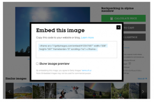 Getty offers free embeddable images